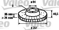 Valeo 186696 тормозной диск на TOYOTA HILUX II пикап (LN8_, RN5_, LN6_, YN6_, YN5_, LN5_, RN6_)