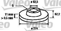 Valeo 186718 тормозной диск на RENAULT LAGUNA II (BG0/1_)