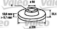 Valeo 186742 тормозной диск на DAEWOO MATIZ (KLYA)