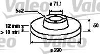 Valeo 197010 тормозной диск на PEUGEOT 407 купе (6C_)