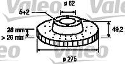 Valeo 197166 тормозной диск на TOYOTA PREVIA (MCR3_, ACR3_, CLR3_)