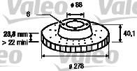 Valeo 197195 тормозной диск на DAEWOO KORANDO Cabrio (KJ)