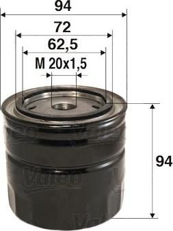Valeo 586026 масляный фильтр на VOLVO V40 универсал (VW)