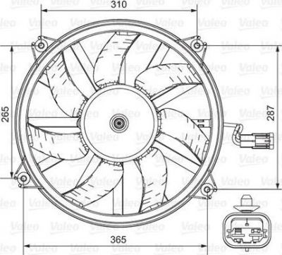 Valeo 696850 вентилятор, охлаждение двигателя на PEUGEOT 406 Break (8E/F)