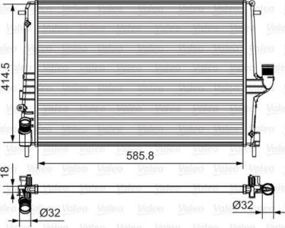 VALEO Радиатор основной RENAULT Logan/Sandero/Duster 1,6L 16V/LADA Largus (214100598R, 735635)