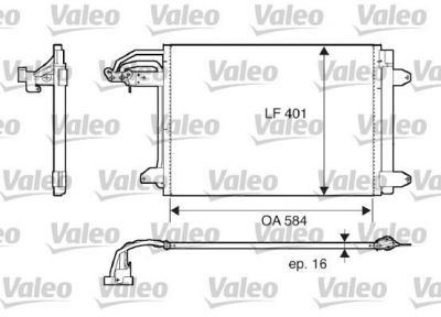 Valeo 817777 конденсатор, кондиционер на SKODA OCTAVIA (1Z3)