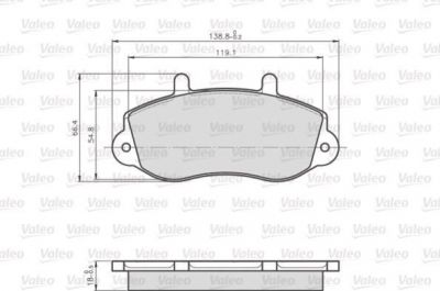 Valeo 872302 комплект тормозных колодок, дисковый тормоз на OPEL MOVANO Combi (J9)