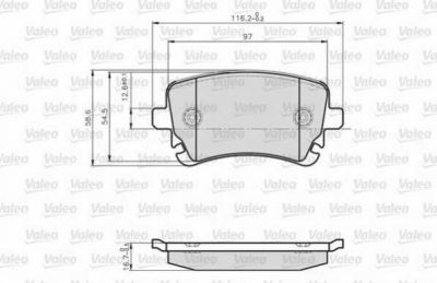 Valeo 872326 комплект тормозных колодок, дисковый тормоз на VW TRANSPORTER V фургон (7HA, 7HH, 7EA, 7EH)