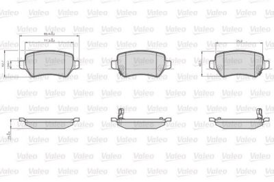 VALEO VL872417_колодки дисковые задние! Opel Astra G 1.8-2.2DT 01-04/Zafira 2.2i/DTi 01> (872417)