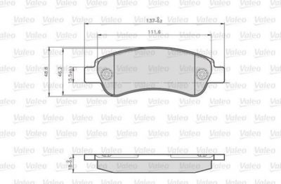 Valeo 872465 комплект тормозных колодок, дисковый тормоз на FIAT DOBLO фургон/универсал (263)