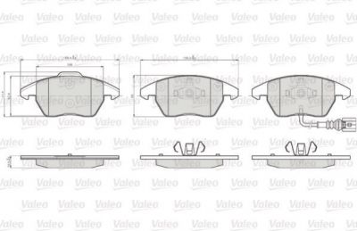 VALEO VL872587_колодки дисковые передн. ! Audi A3 диск 15/16, VW Golf V 1.4-2.0TD диск 15 03> (872587)