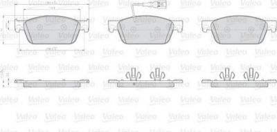 Valeo 872623 комплект тормозных колодок, дисковый тормоз на VW TRANSPORTER V фургон (7HA, 7HH, 7EA, 7EH)