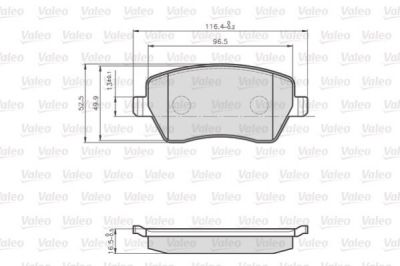 Valeo 872973 комплект тормозных колодок, дисковый тормоз на RENAULT KANGOO Express (FW0/1_)