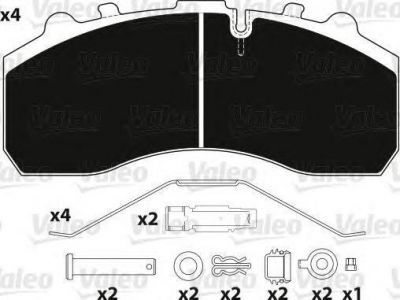 VALEO колодки тормозные (29061 / 29171) 247.6*107.6x30 с РМК MB,Scania,DAF,Iveco, BPW,SAF,SMB,Fruehauf (29061, 882200)