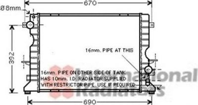 Van Wezel 02002184 радиатор, охлаждение двигателя на LAND ROVER DEFENDER Station Wagon (LD)
