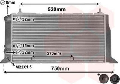 Van Wezel 03002026 радиатор, охлаждение двигателя на AUDI 80 (89, 89Q, 8A, B3)