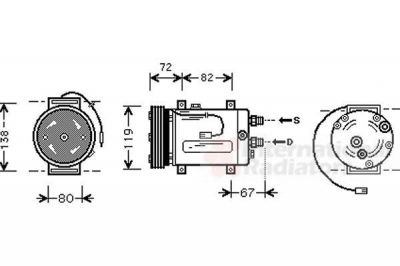 Van Wezel 0300K177 компрессор, кондиционер на AUDI A4 Avant (8D5, B5)