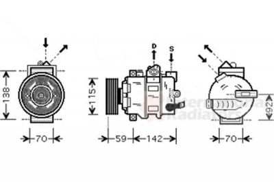 Van Wezel 0300K270 компрессор, кондиционер на VW GOLF VI кабрио (517)