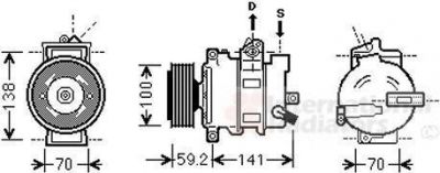 Van Wezel 0300K329 компрессор, кондиционер на AUDI A4 Avant (8K5, B8)