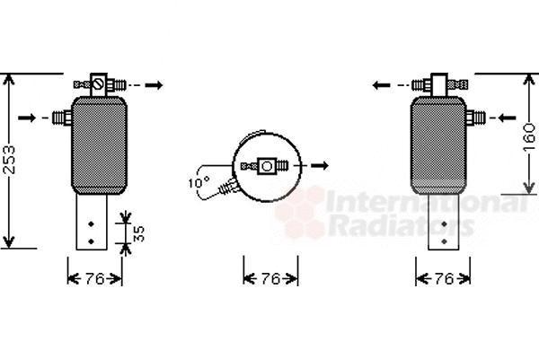 Van Wezel 0600D079 осушитель, кондиционер на 3 (E21)