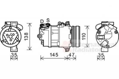 Van Wezel 0600K395 компрессор, кондиционер на Z4 (E85)