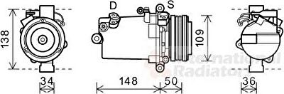 Van Wezel 0600K408 компрессор, кондиционер на Z3 (E36)