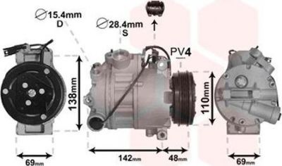 Van Wezel 0600K443 компрессор, кондиционер на X6 (E71, E72)