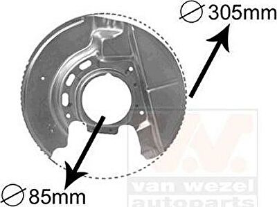 Van Wezel 0620372 отражатель, диск тормозного механизма на 3 (E30)