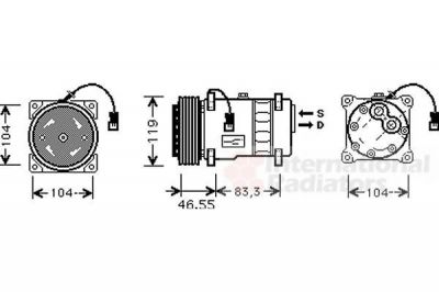 Van Wezel 0900K019 компрессор, кондиционер на PEUGEOT 405 II (4B)