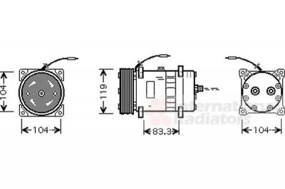 Van Wezel 0900K176 компрессор, кондиционер на PEUGEOT BOXER фургон (230L)