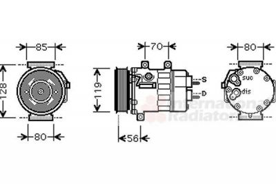 Van Wezel 0900K253 компрессор, кондиционер на FIAT ULYSSE (179AX)