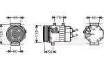 Van Wezel 0900K254 компрессор, кондиционер на FIAT SCUDO (272, 270)