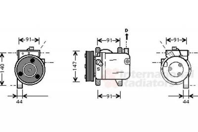 Van Wezel 1300K002 компрессор, кондиционер на NISSAN PRIMERA Traveller (WP11)