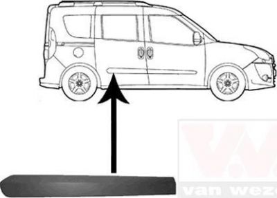 Van Wezel 1638426 облицовка / защитная накладка, дверь на FIAT DOBLO c бортовой платформой/ходовая часть (263)