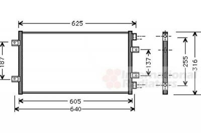 Van Wezel 17005247 конденсатор, кондиционер на FIAT PUNTO (188)