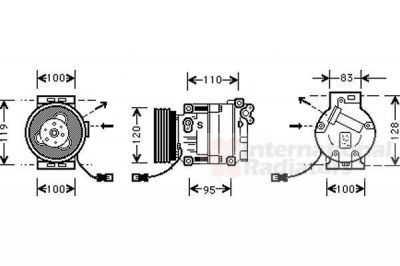 Van Wezel 1700K034 компрессор, кондиционер на FIAT BRAVA (182)