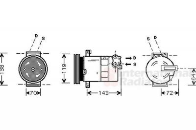 Van Wezel 1700K086 компрессор, кондиционер на FIAT STILO (192)