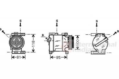 Van Wezel 1700K090 компрессор, кондиционер на FIAT PUNTO (188)