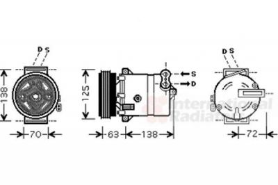 Van Wezel 1700K334 компрессор, кондиционер на FIAT BRAVA (182)