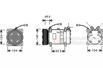 Van Wezel 1700K373 компрессор, кондиционер на FIAT TEMPRA S.W. (159)