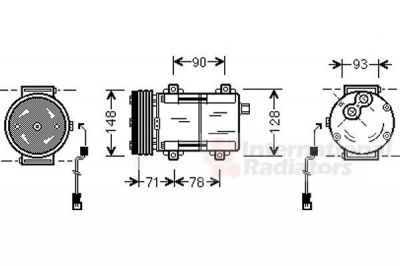 Van Wezel 1800K277 компрессор, кондиционер на FORD KA (RB_)