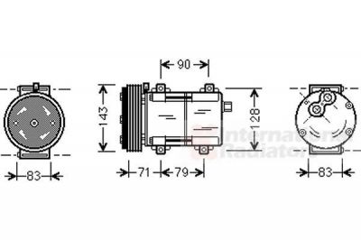 Van Wezel 1800K279 компрессор, кондиционер на FORD MONDEO I (GBP)
