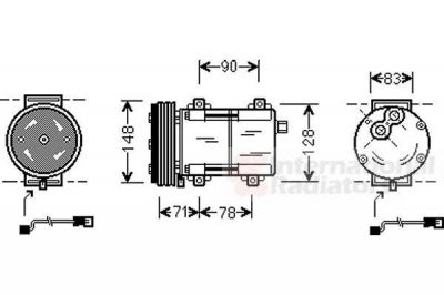 Van Wezel 1800K283 компрессор, кондиционер на FORD TRANSIT c бортовой платформой/ходовая часть (E_ _)