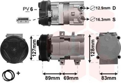 Van Wezel 1800K322 компрессор, кондиционер на FORD MONDEO I седан (GBP)