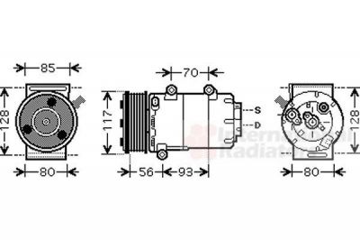 Van Wezel 1800K416 компрессор, кондиционер на FORD MONDEO IV седан (BA7)