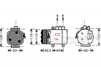 Van Wezel 1800K420 компрессор, кондиционер на FORD MONDEO III (B5Y)
