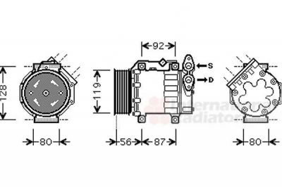 Van Wezel 1800K431 компрессор, кондиционер на FORD FOCUS II седан (DA_)