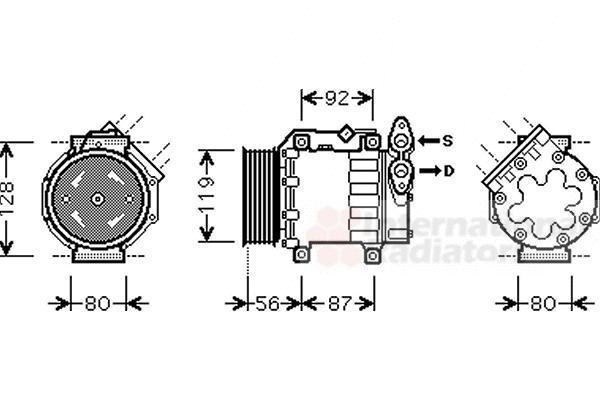 Van Wezel 1800K431 компрессор, кондиционер на FORD FOCUS II седан (DA_)