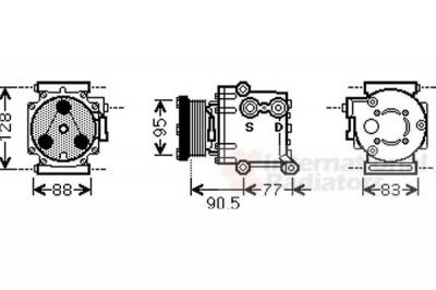 Van Wezel 1800K434 компрессор, кондиционер на FORD FUSION (JU_)