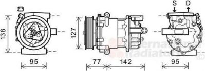 Van Wezel 1800K469 компрессор, кондиционер на FORD TRANSIT c бортовой платформой/ходовая часть